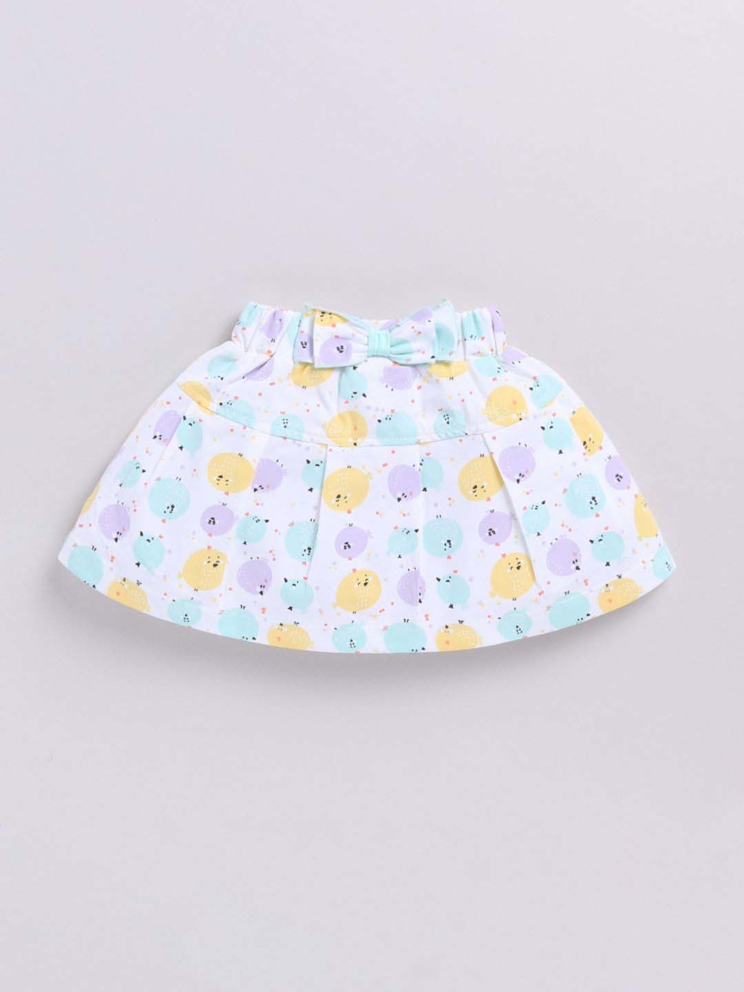 ANNIE Girls Blue Cotton Printed Top & Skirt Set