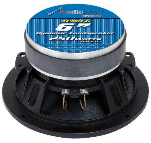 Audiopipe APMB-6 6" 250W 8-Ohm Low/Mid Frequency Loudspeaker Stereo Speaker