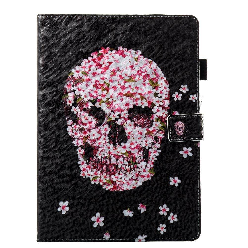 EIGIIS Pretty Cute Style Premium Leather Multi-Functional Case With Card Slots Wallet Cove For Apple Ipad Pro 10.5" 2017 (Petal Ghost)