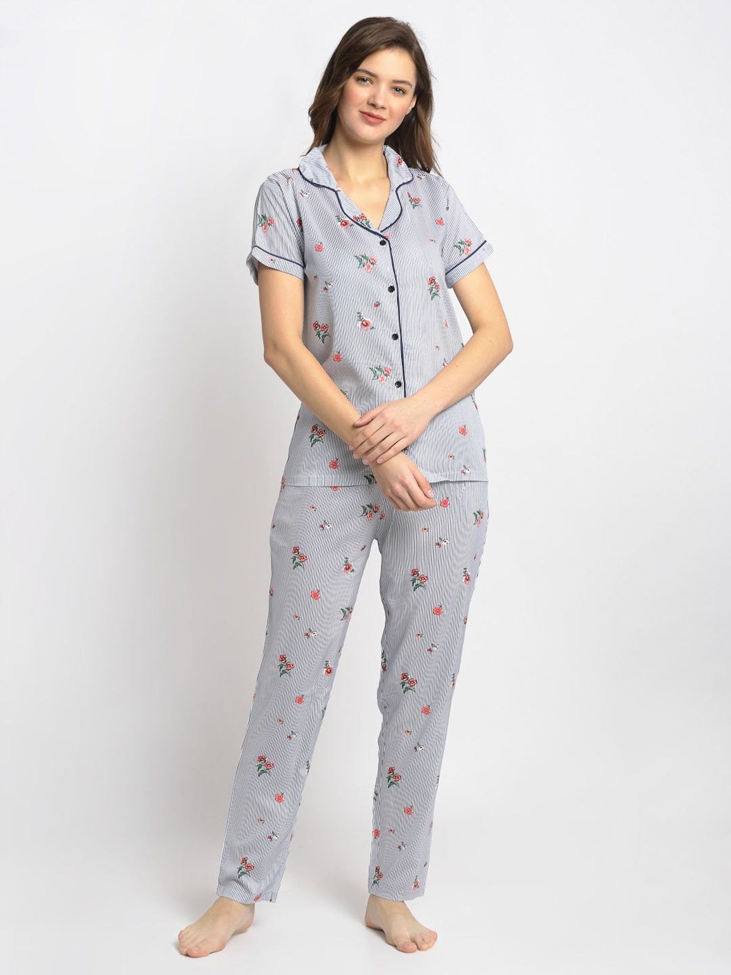 Boston Club Multicolor Printed Shirt With Pyjamas