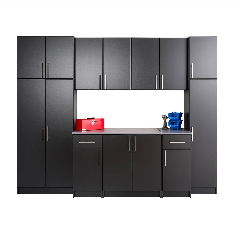 112" Elite with 9 Storage Cabinet Set Black - Prepac
