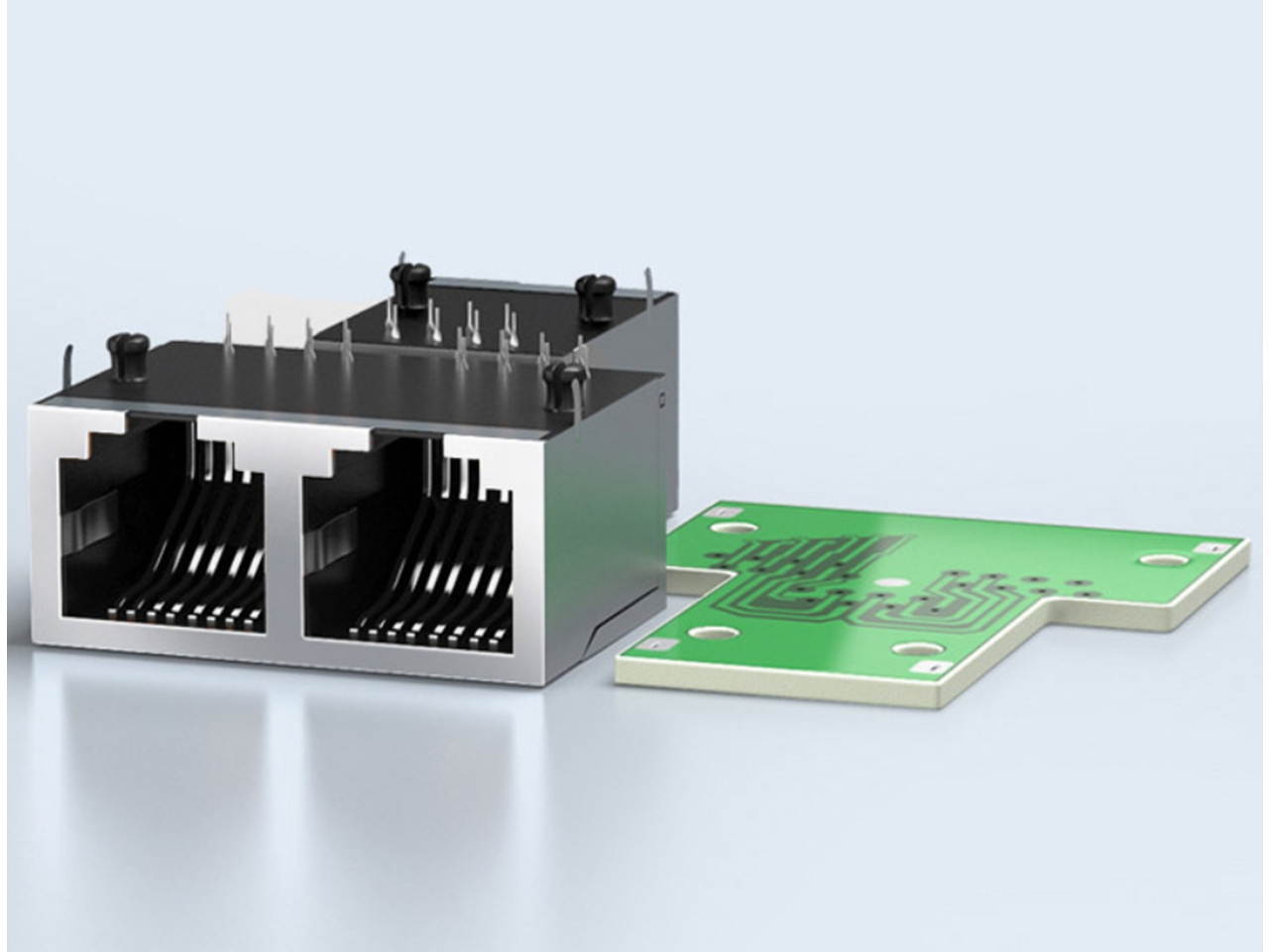 ZVVN Ethernet Splitter 1 to 2 Adapter, RJ45 Splitter Network Adapter 1 Female to 2 Port Female CAT 5/CAT 6 LAN Splitter Ethernet Socket Connector 8P8C Extender with PCB Board Inside