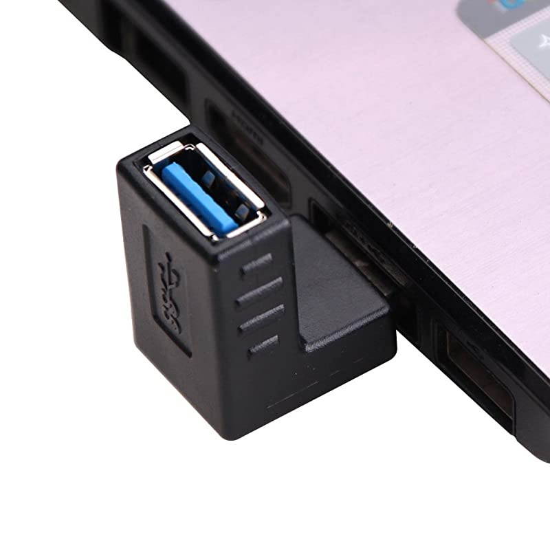 USB 3.0 Adapter 90 Degree Male to Female Combo Vertical Up and Down Angle Coupler Connector by