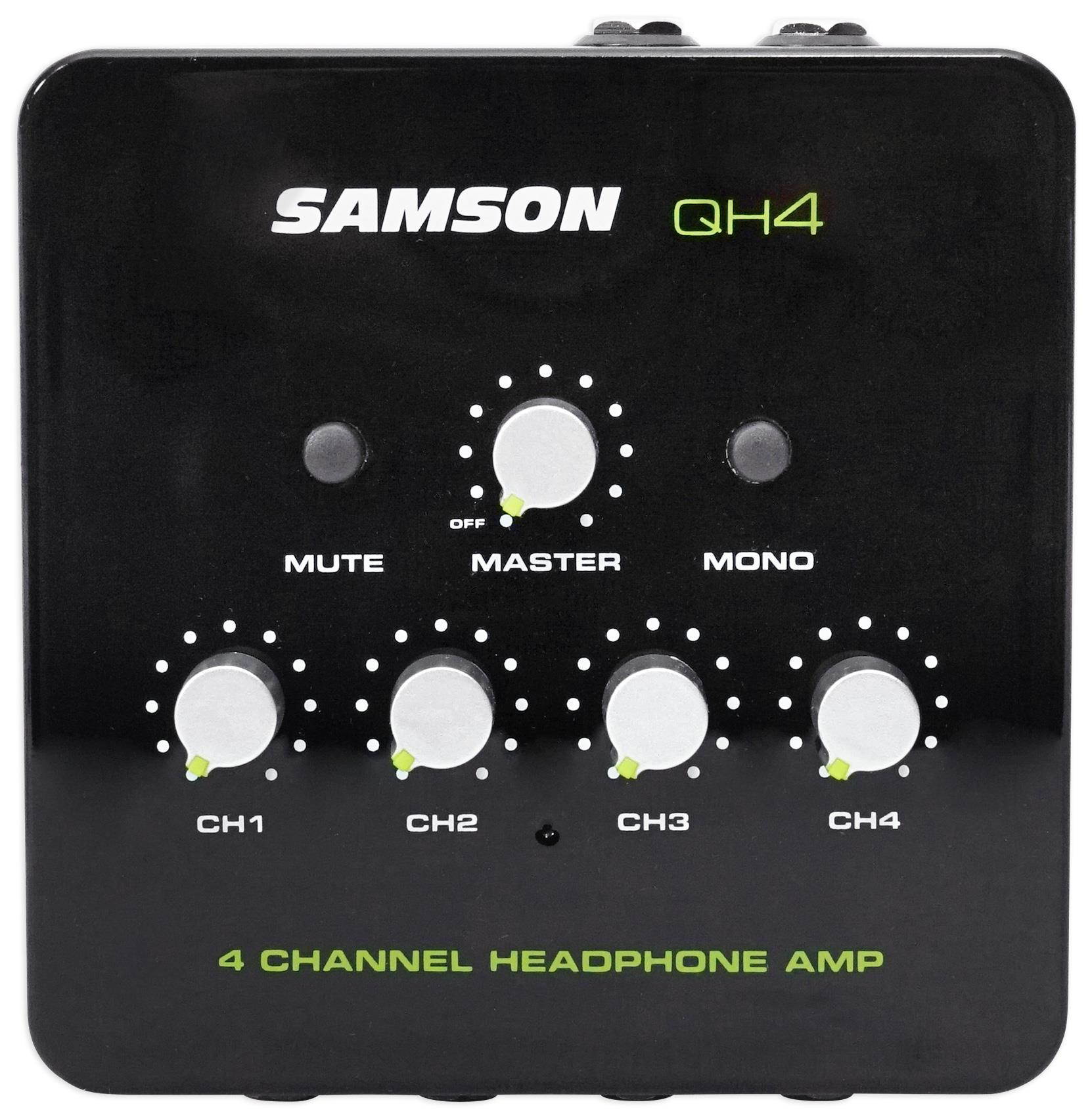 SAMSON QH4 4_Ch Stereo DJ Studio Monitoring Headphone Amplifier Amp Headphones