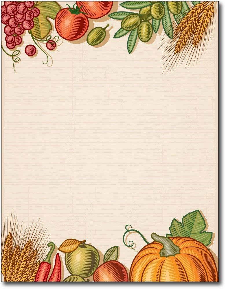 Fall Harvest Table Thanksgiving Stationery Paper - 80 Sheets