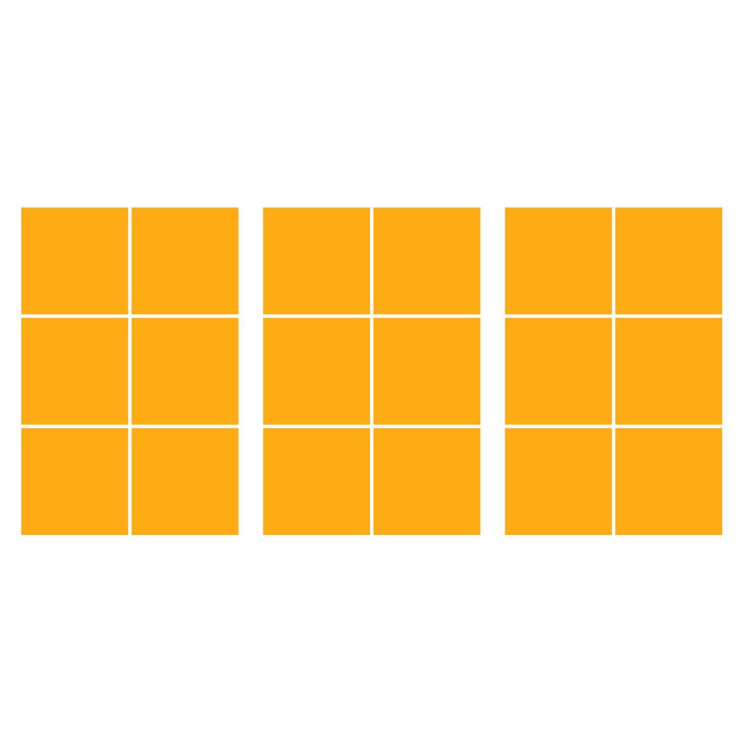 LiteMark 5.5 Inch Golden Yellow Square Decals - Pack of 8