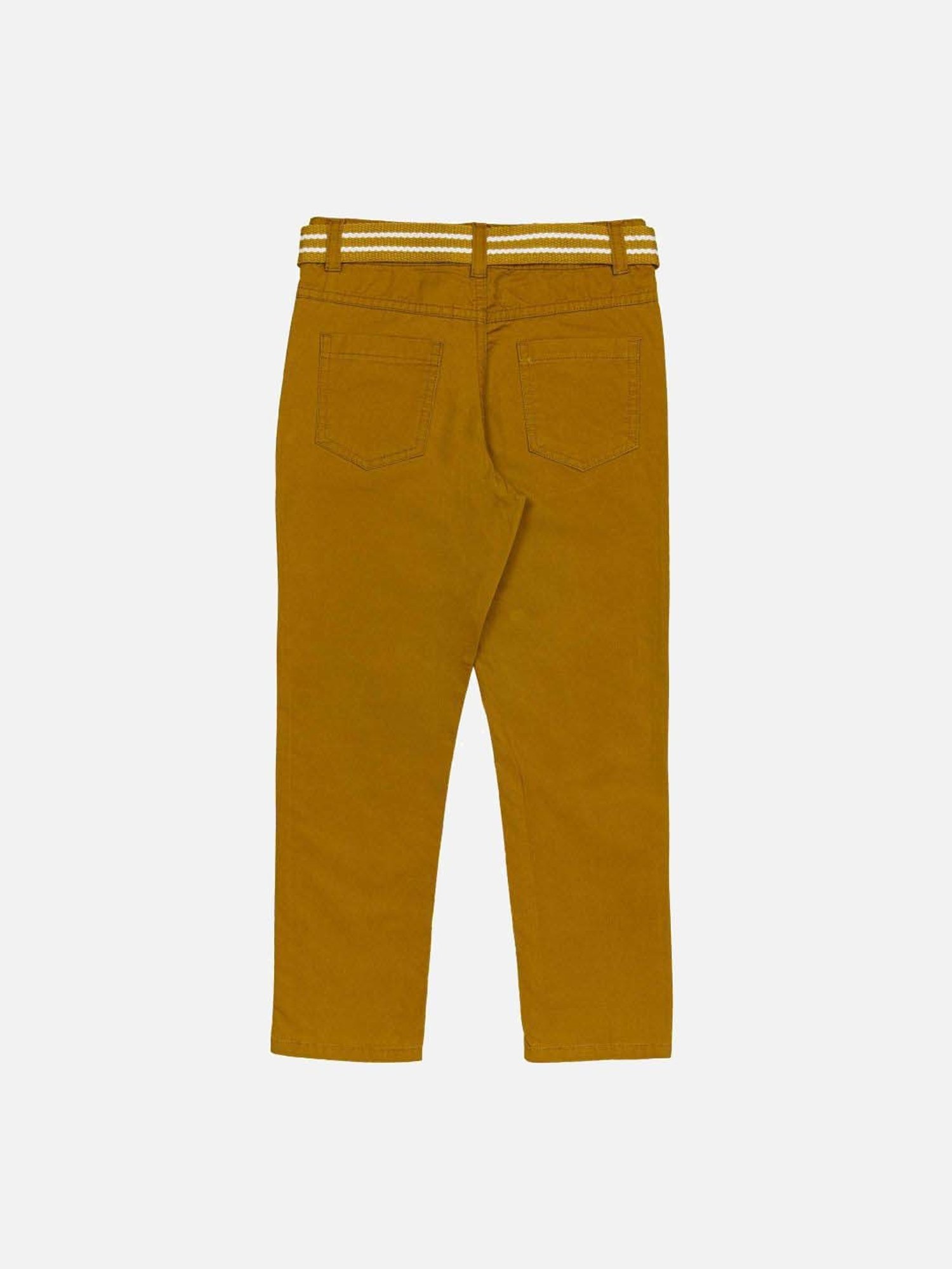 H by Hamleys Kids Mustard Cotton Solid Trouser