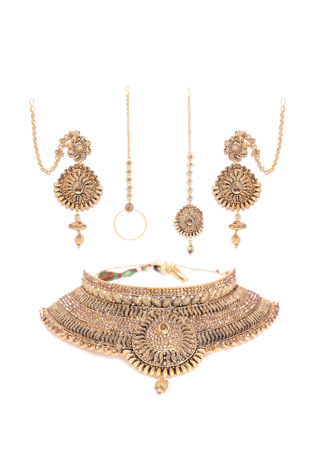 Zaveri Pearls Bridal Golden Alloy Set