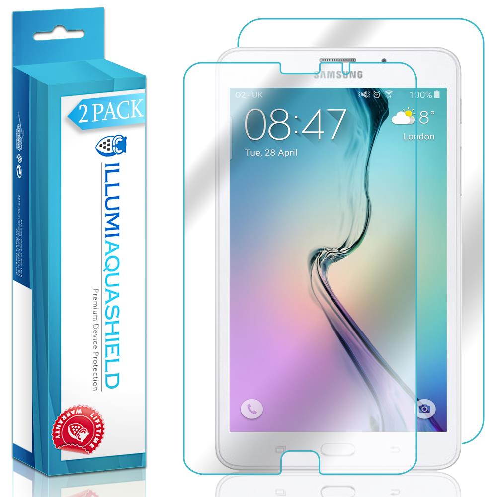 ILLUMI AquaShield Front + Back Protector Compatible with Samsung Galaxy Tab J (7.0 inch)(2-Pack) HD Clear Screen Protector No-Bubble TPU Film