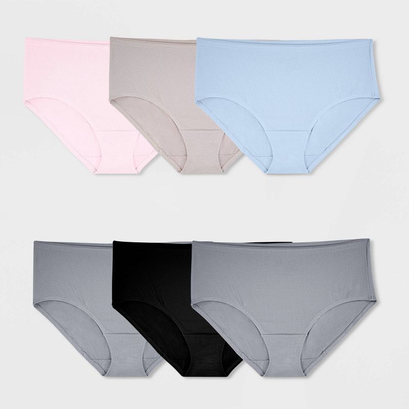 Fruit of the Loom Women's Breathable Mid-Rise Briefs 4+2 Bonus Pack - 9