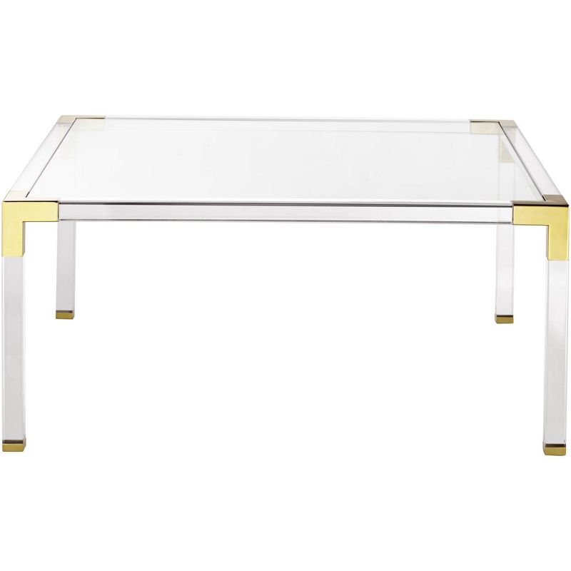 55 Downing Street Hanna 40" Square Clear Acrylic Modern Coffee Table
