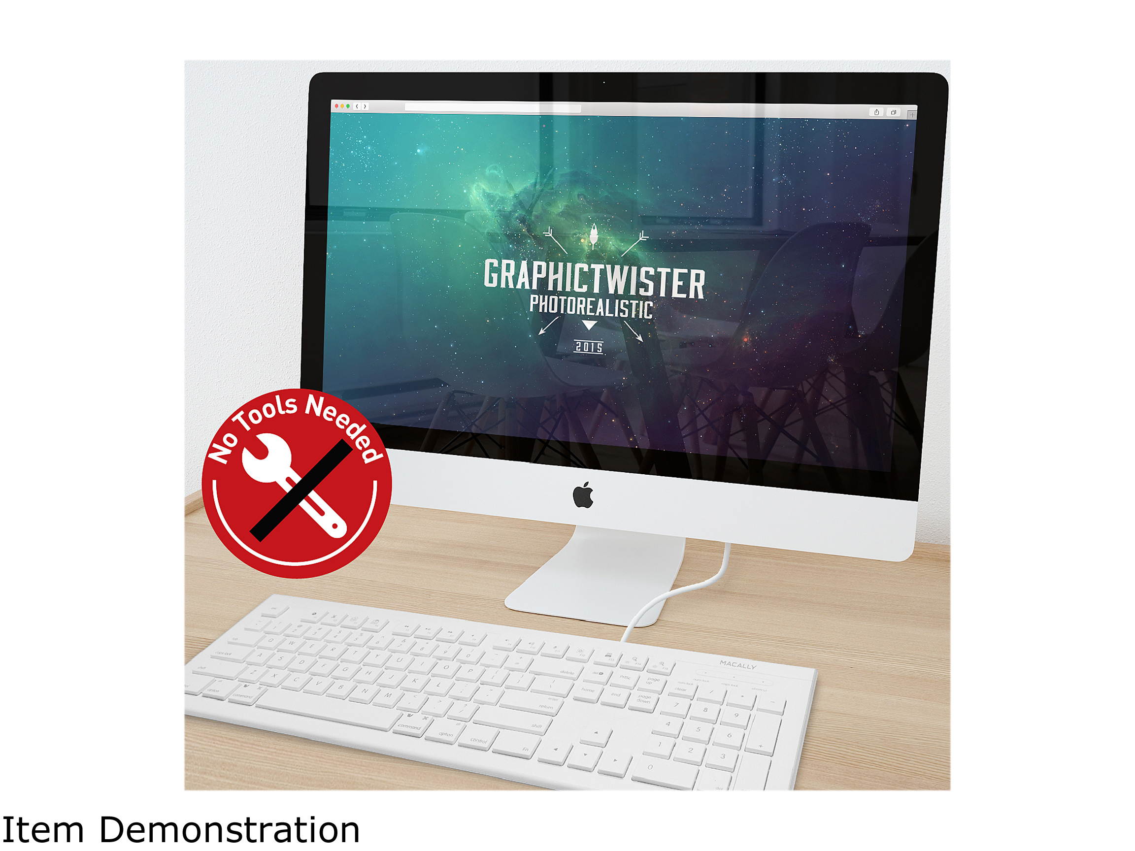 macally 103 Key Full-Size USB Keyboard with Short-Cut Keys White Keyboard