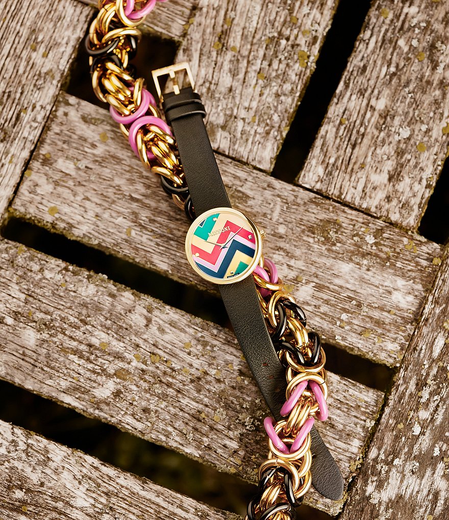 Missoni M1 Joyful Leather Analog Watch