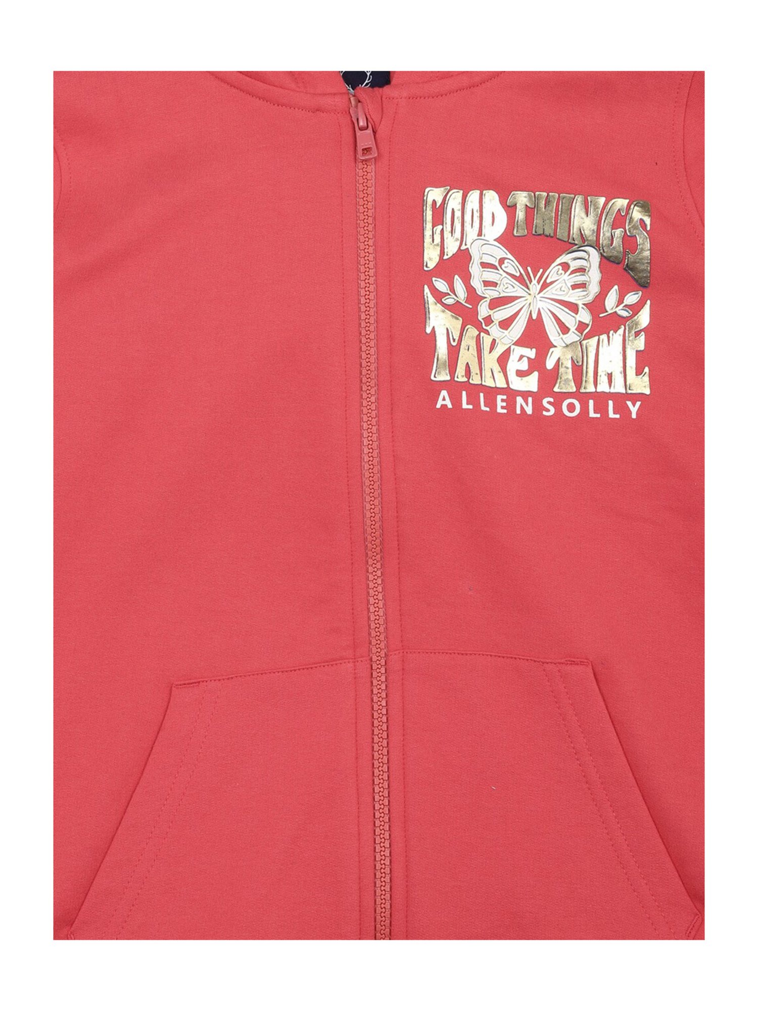 Allen Solly Junior Pink Printed Full Sleeves Sweatshirt