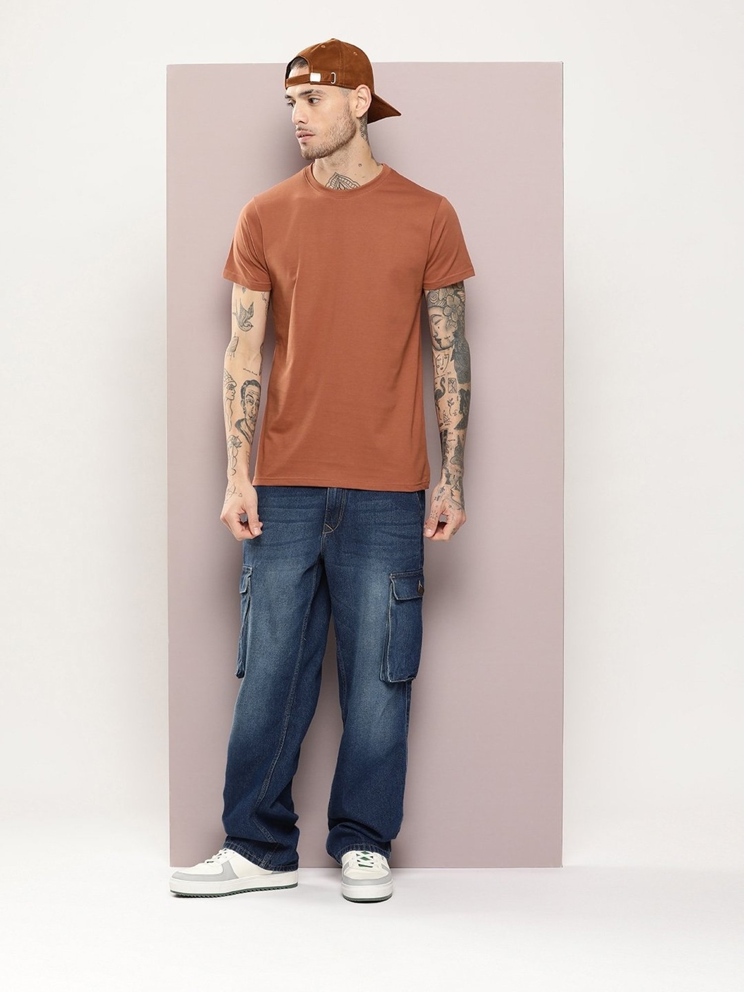 Dillinger Brown Cotton Regular Fit T-Shirt