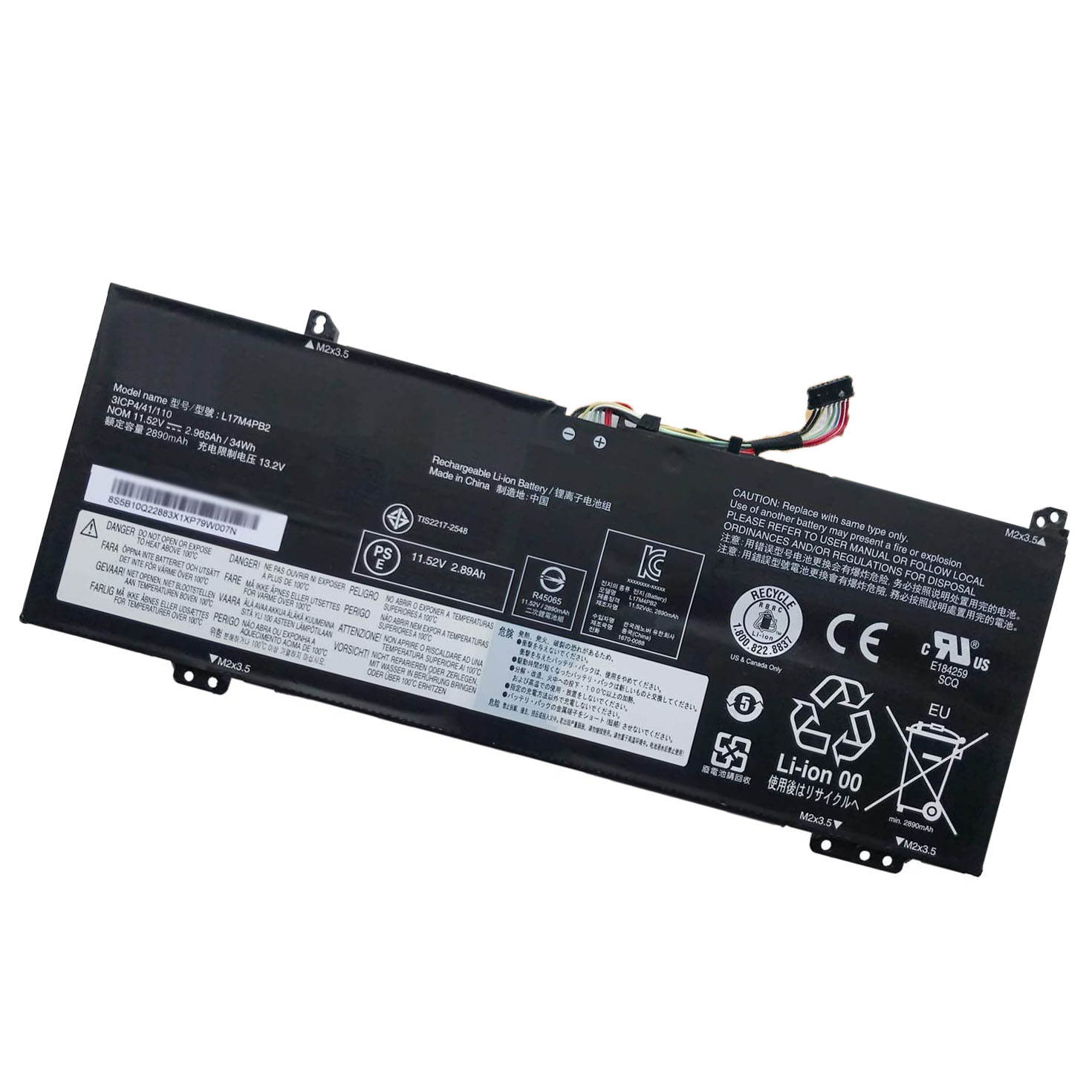 New 7.68V 45Wh 5928mAh L17C4PB0 Laptop Battery for Lenovo Flex 6-14IKB 14ARR IdeaPad 530S-14ARR 530S-14IKB 530S-15IKB L17M4PB0 L17C4PB2 L17M4PB2 Notebook Battery