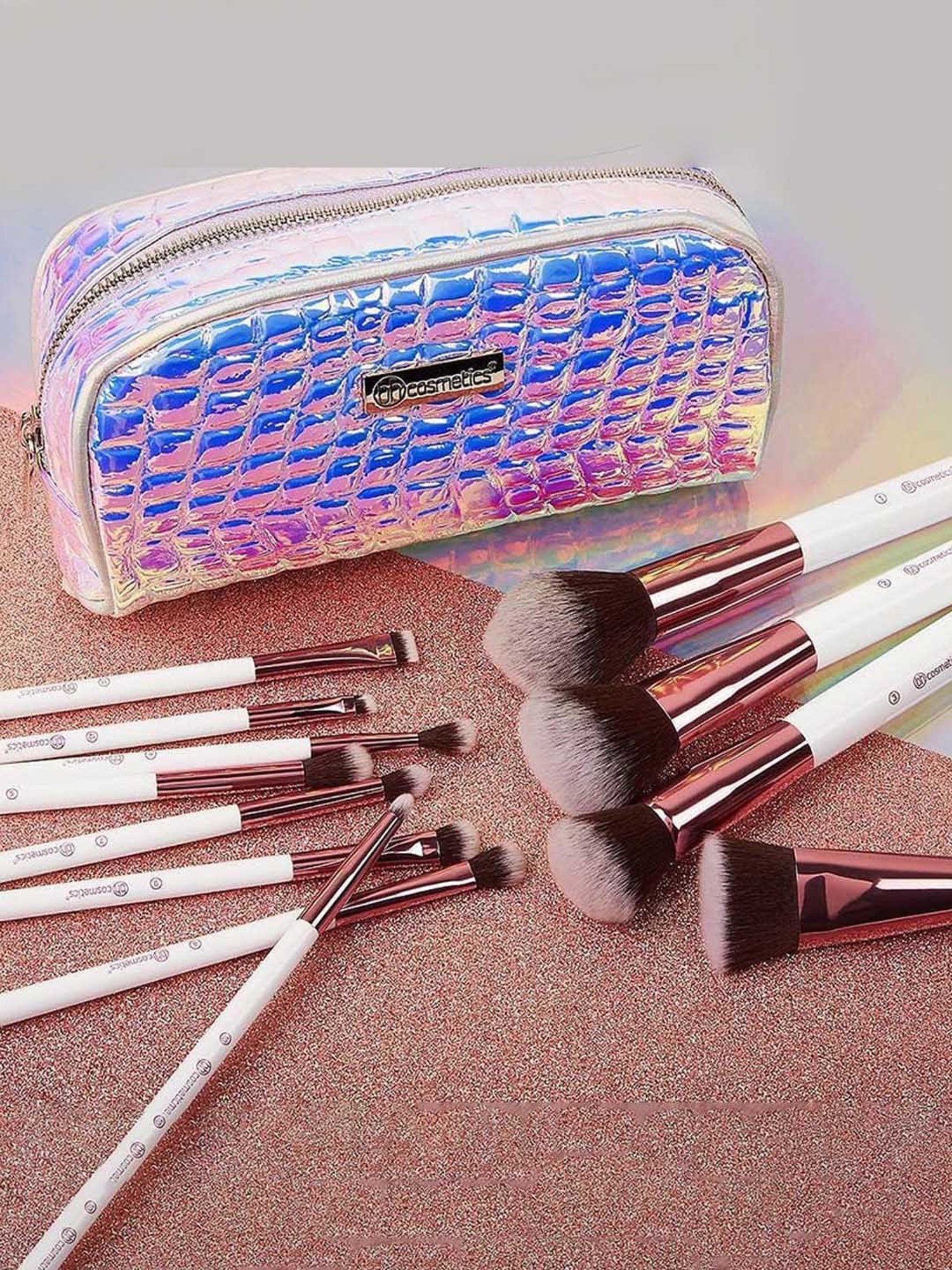 BH Cosmetics Crystal Quartz Brush Set with Bag