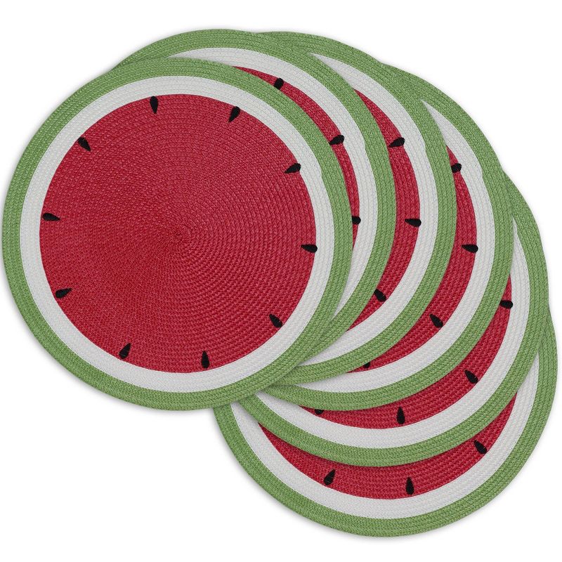 6pk Cotton Summer Day Watermelon Placemats - Design Imports