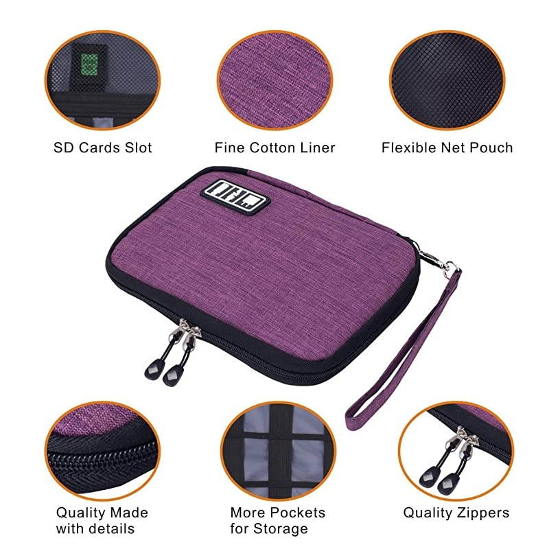 Cable Organizer Bag Waterproof Portable Electronic Organizer for USB Cable Cord Phone Charger Headset Wire SD Card5pcs Cable Ties