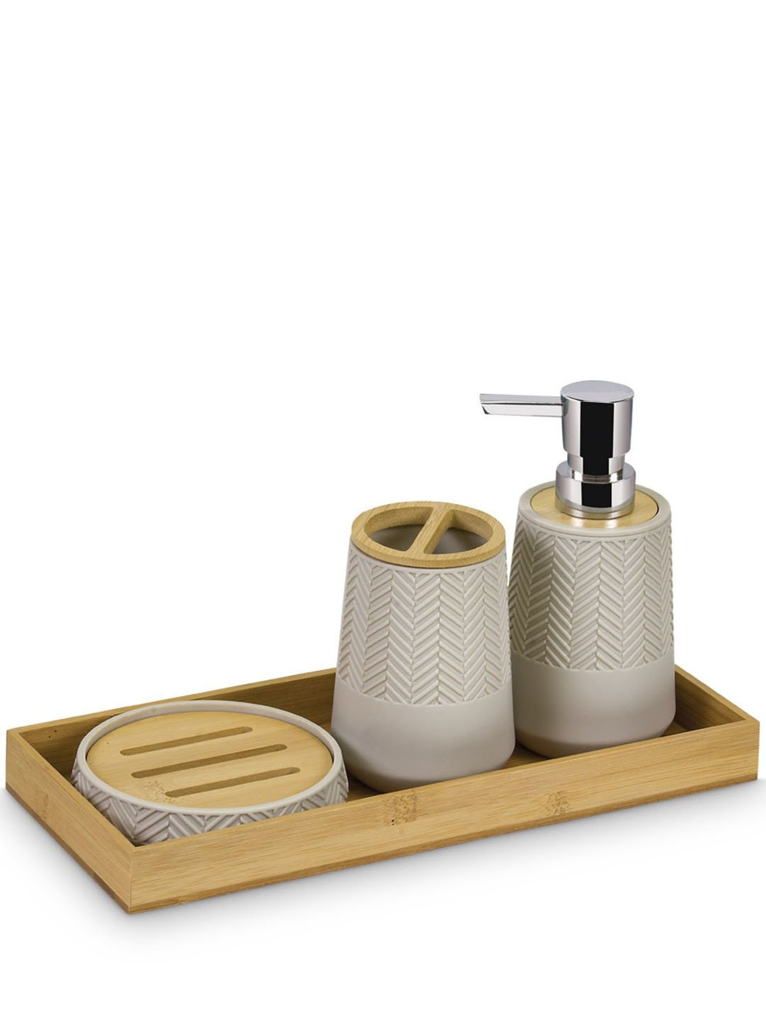 Freelance Cream SAN material (Styrene Acrylonitrile) Set of 4 Bathroom Accessories