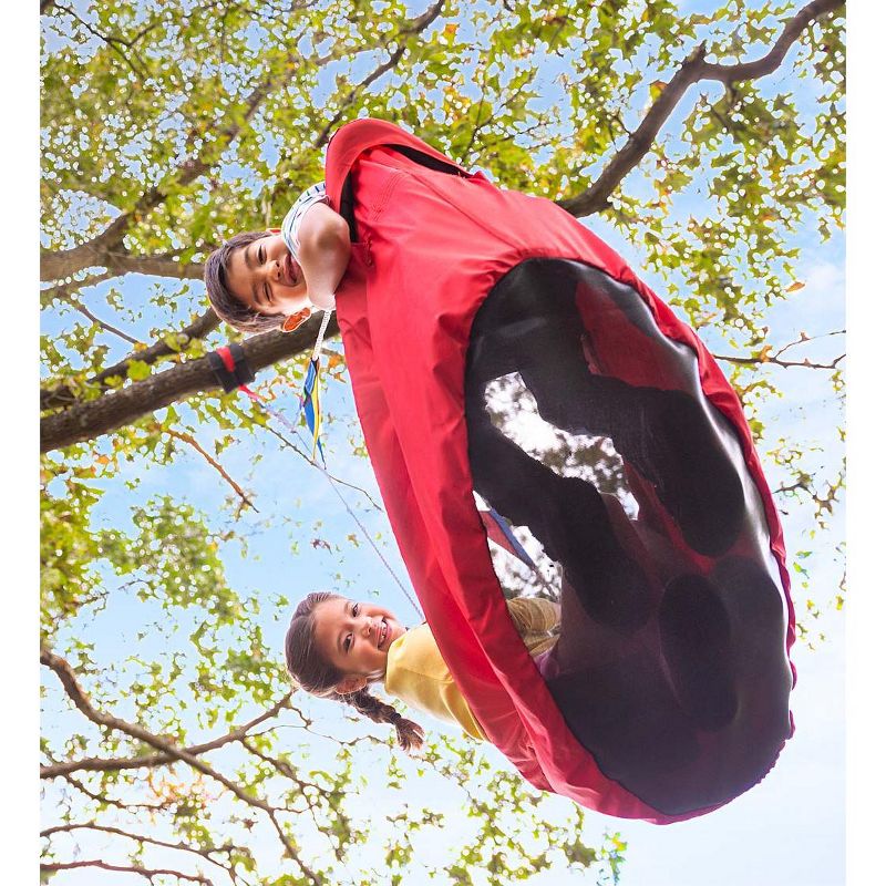 HearthSong Regatta Boat Tree Swing for Kids with Colorful Flags and Mesh Bottom, 47"L x 22"W x 13"H Holds Up To 200 lbs.