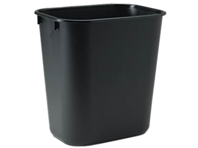 Rubbermaid Commercial 295500BK Soft Molded Plastic Wastebasket, Rectangular, 3 1/2 gal, Black