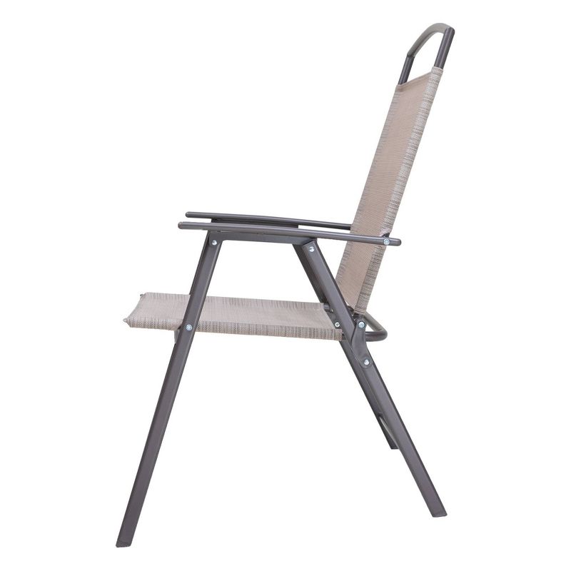 4pc Patio Folding Chairs - Beige - Crestlive Products