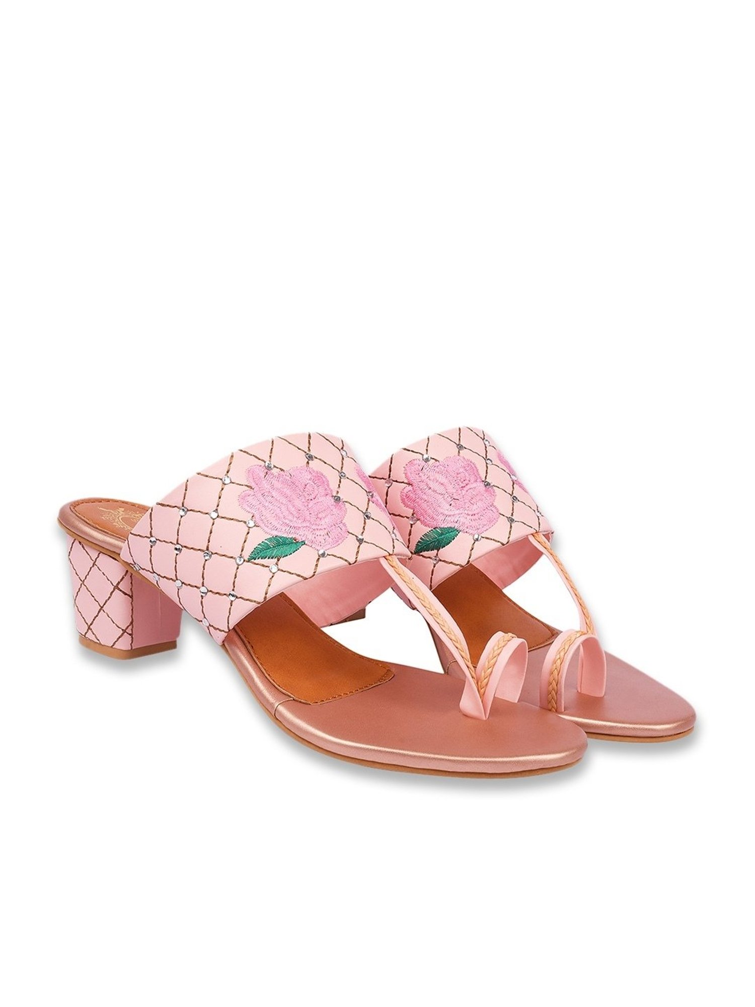 Shoetopia Women's Pink Toe Ring Sandals