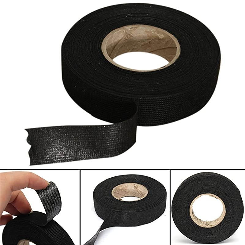 Rolls Wire Loom Harness Tape Wiring Harness Cloth Tape Wiring Loom Harness Adhesive Cloth Fabric Tap Adhesive Fabric Tape for Automobile Wire harnessing Noise Damping Heat Proof1mm x 1m