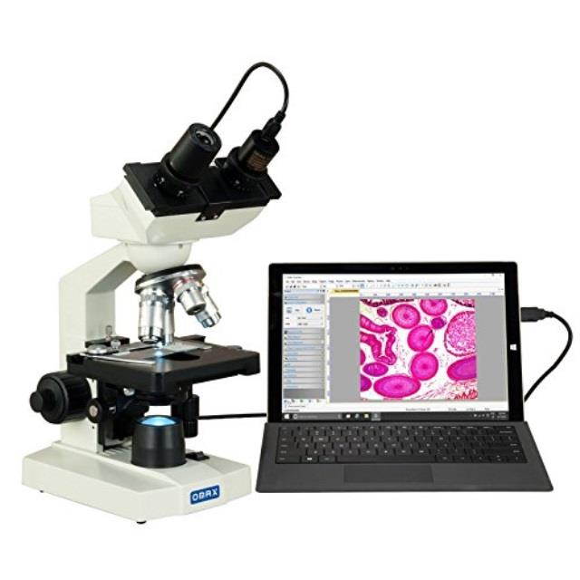 omax 40x2500x led binocular lab compound microscope with 5mp camera and mechanical stage