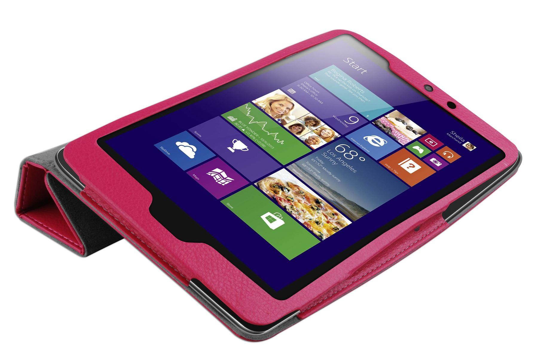 Hellfire Trading Magnetic PU Leather Case Cover for Lenovo IdeaTab Miix 2 8" - Hot Pink
