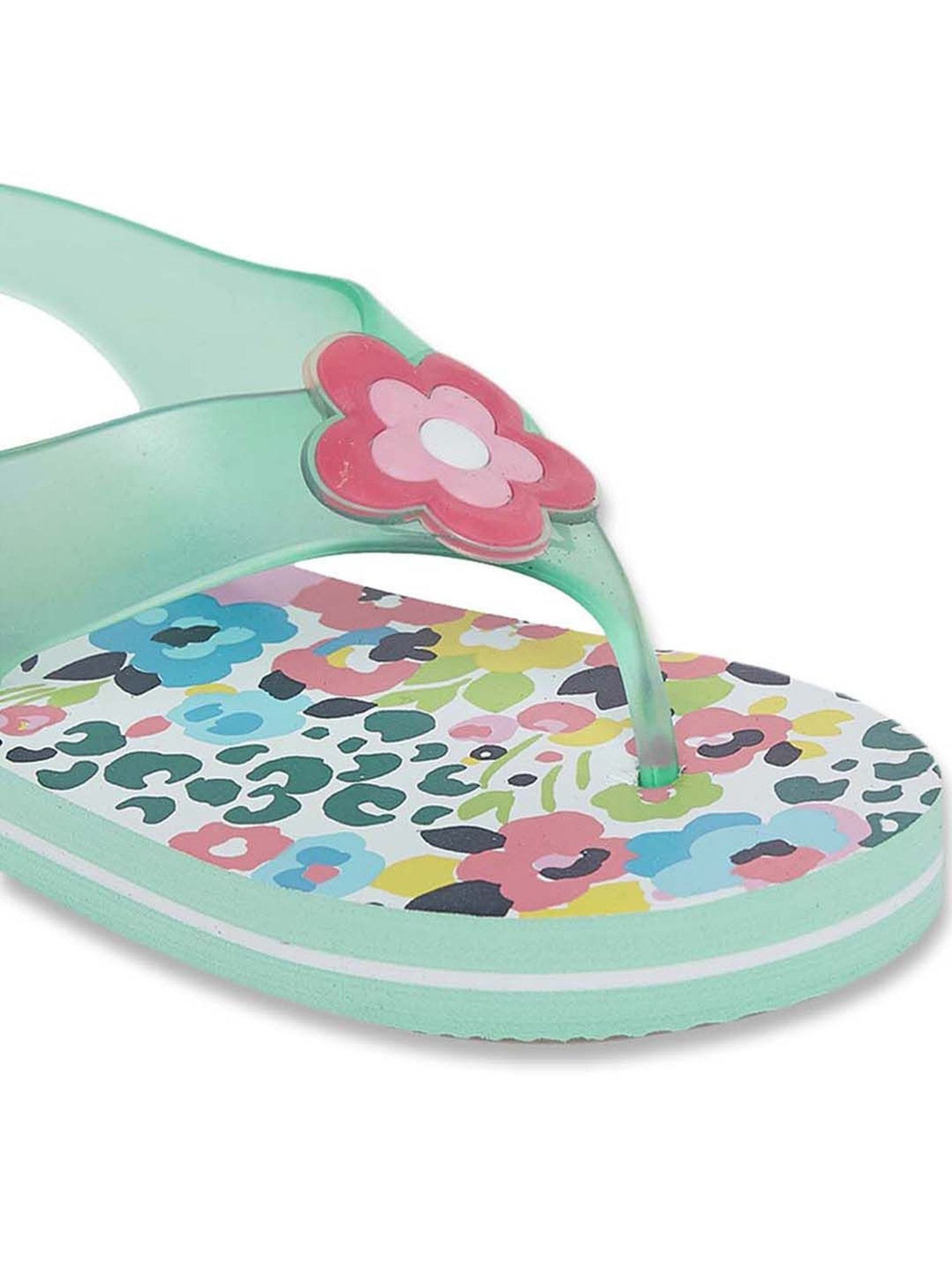 Pantaloons Junior Green & Pink Flip Flops