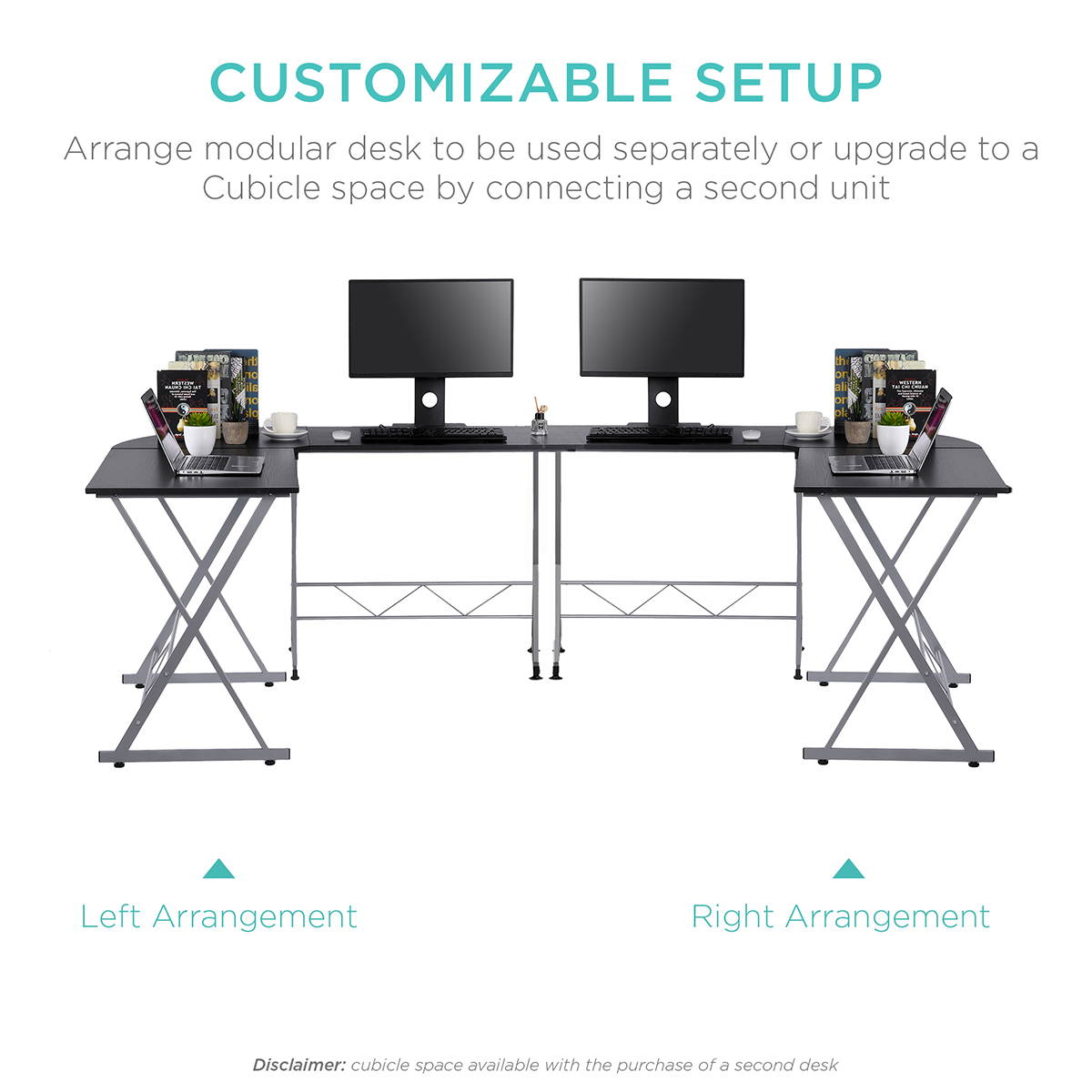 55 inch L-Shaped Desk Home Office Desk with Round Corner Computer Desk with Large Computer Stand Desk Workstation