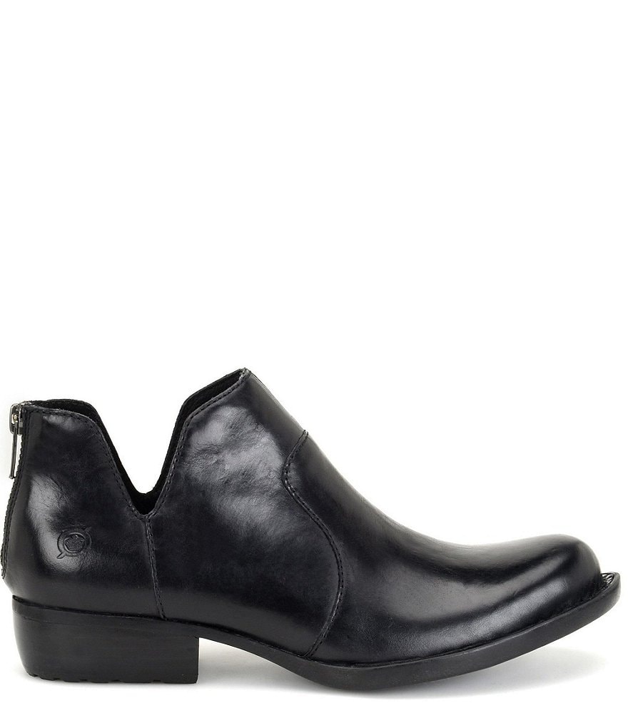 Born Kerri Leather Ankle Block Heel Booties