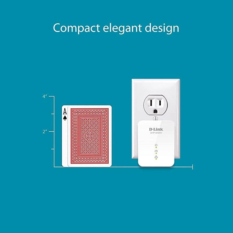 Powerline Adapter Starter Kit Ethernet Over Power Gigabit AV2 Up to 1000Mbps MIMO Internet Network Wall Plug In (DHP-601AV)