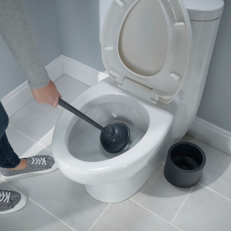 Deluxe Aluminum Handle Toilet Brush with Fully Removable Liner White - Bath Bliss