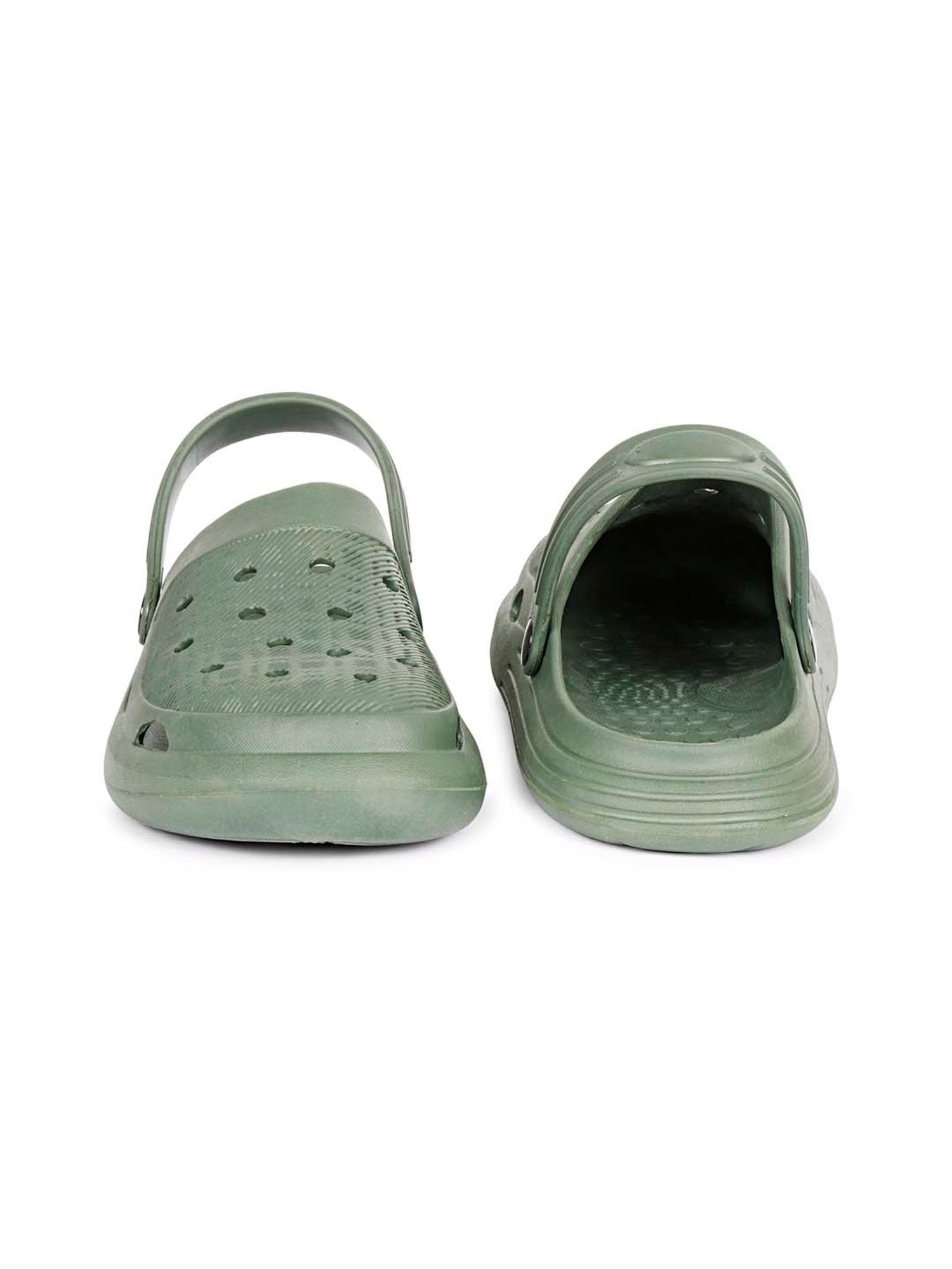 Mozafia Men's Olive Back Strap Clogs