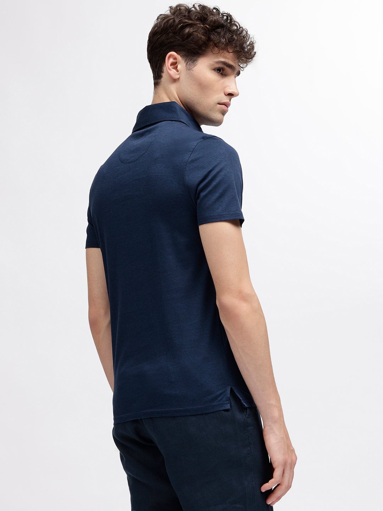 Bruun & Stengade Navy Regular Fit Cotton Polo T-Shirt