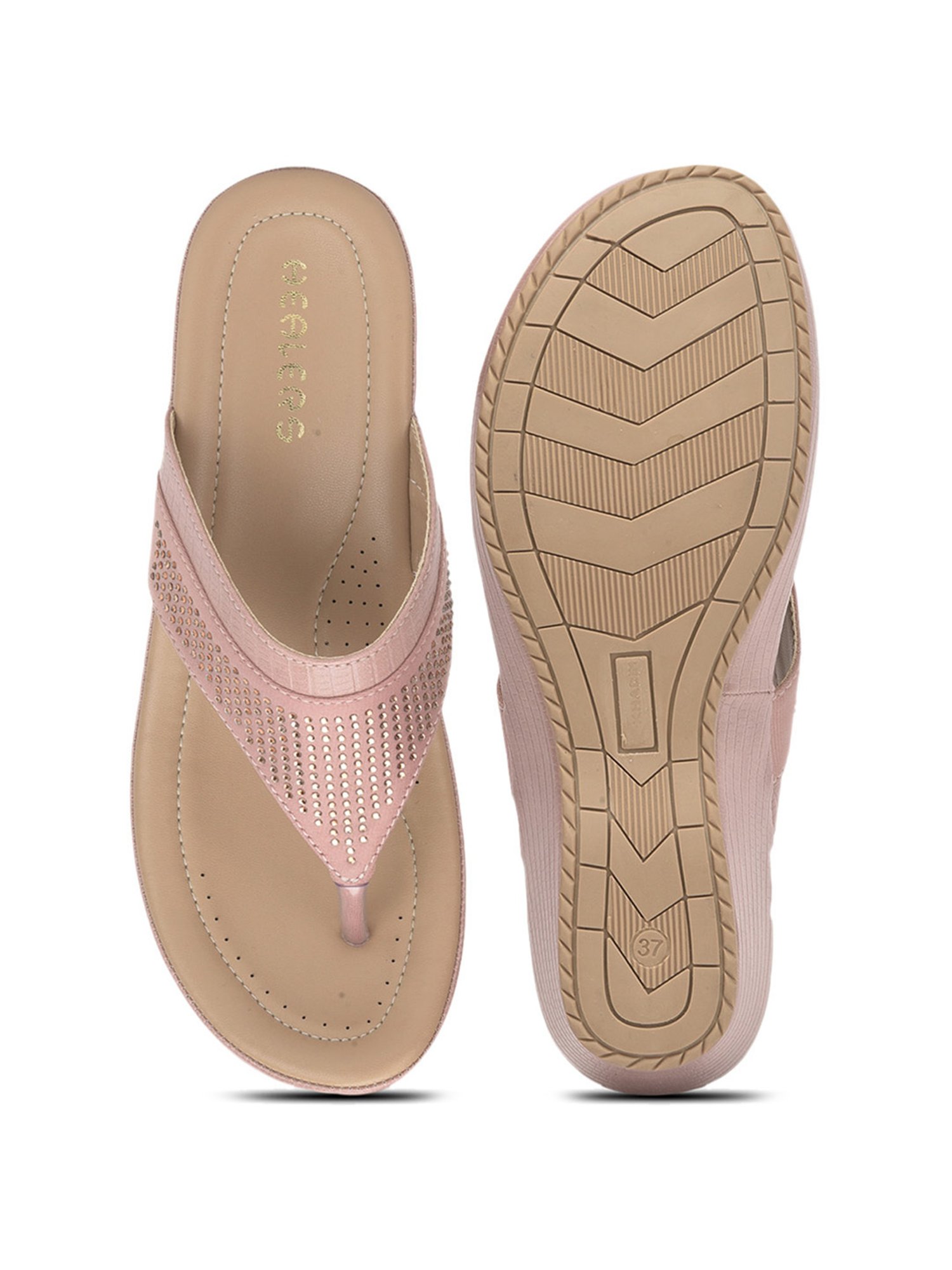 Healers By Liberty Women's Pink Thong Wedges