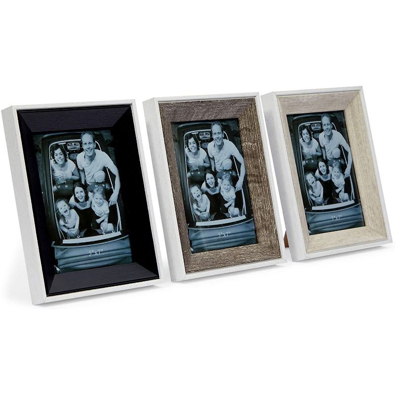 Cottage Creek Farms Rustic Farmhouse Galvanized Picture Frame for 5 x 7 Inch Photos (3 Pack)