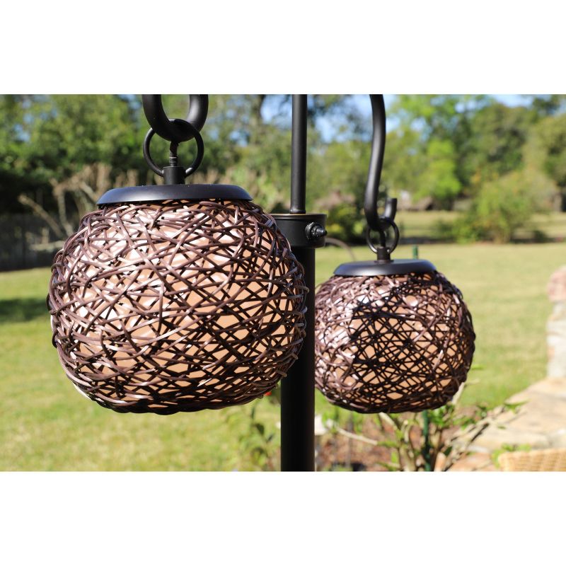 8" LED Solar Portable Outdoor Lantern with Flame - Techko Kobot