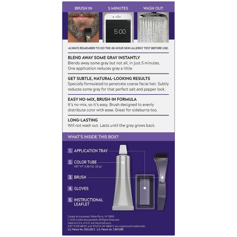 Touch of Gray Mustache & Beard Color - Light & Med Brown