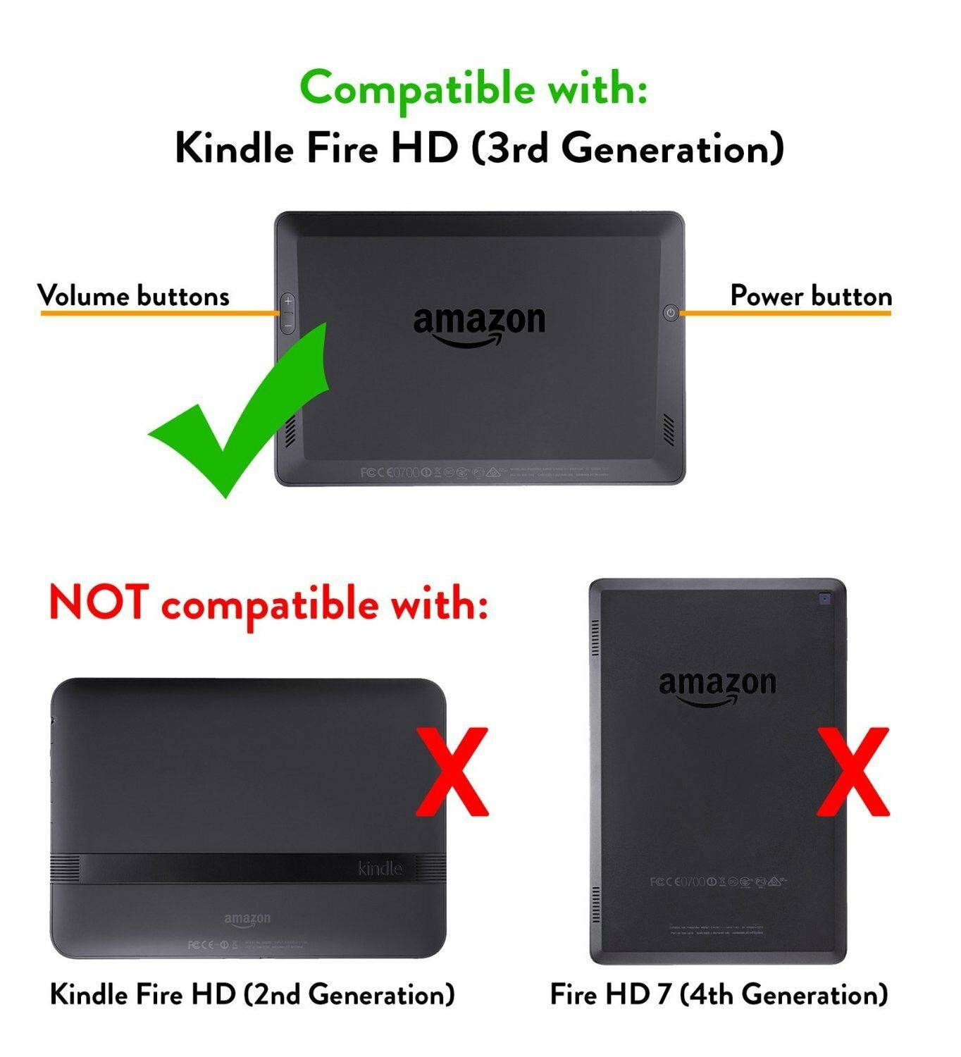 Amazon Kindle Fire HD Standing Origami Cover Fit Kindle Fire HD 7"(3rd)