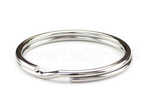 100 Pack - CleverDelights 1 3/16" Large Key Rings - 30mm Split Key Rings - Strong Key Chain Ring Connector - 30mm 1 3/16 Inch