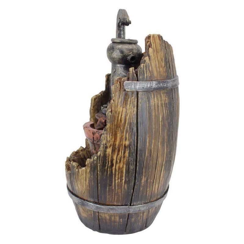 Farm Cistern Barrel Illuminated Garden Fountain - Acorn Hollow