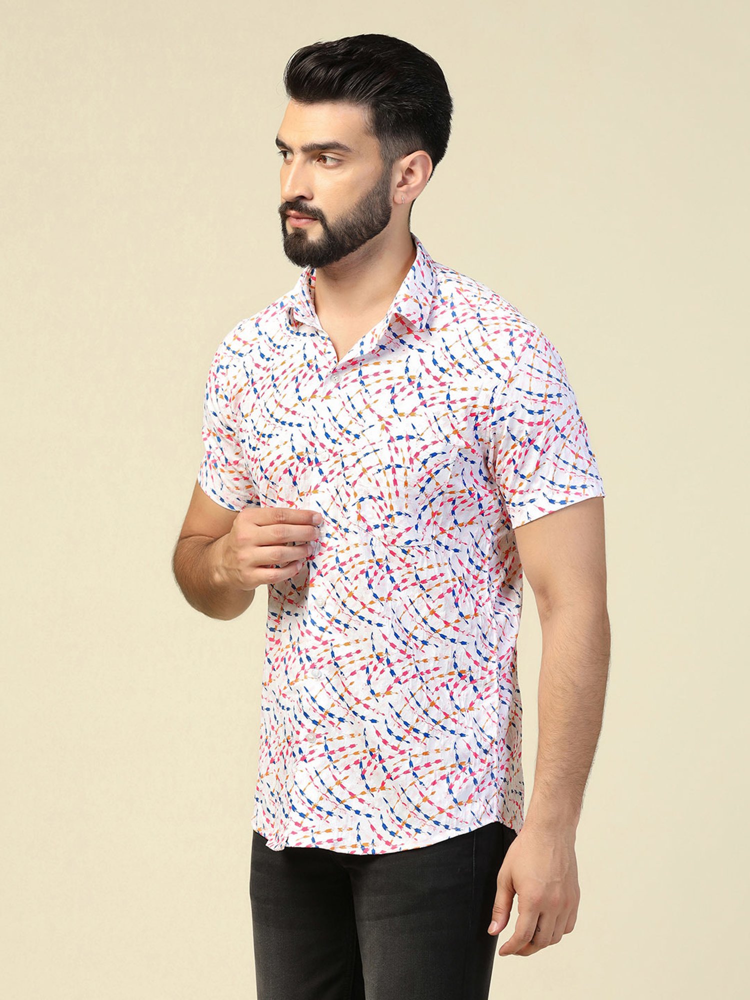 TAHVO Multicolor Regular Fit Printed Shirt