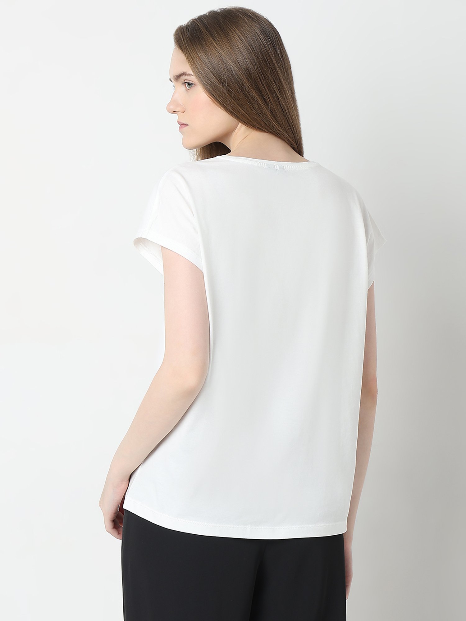 Vero Moda Snow White Cotton Printed Top