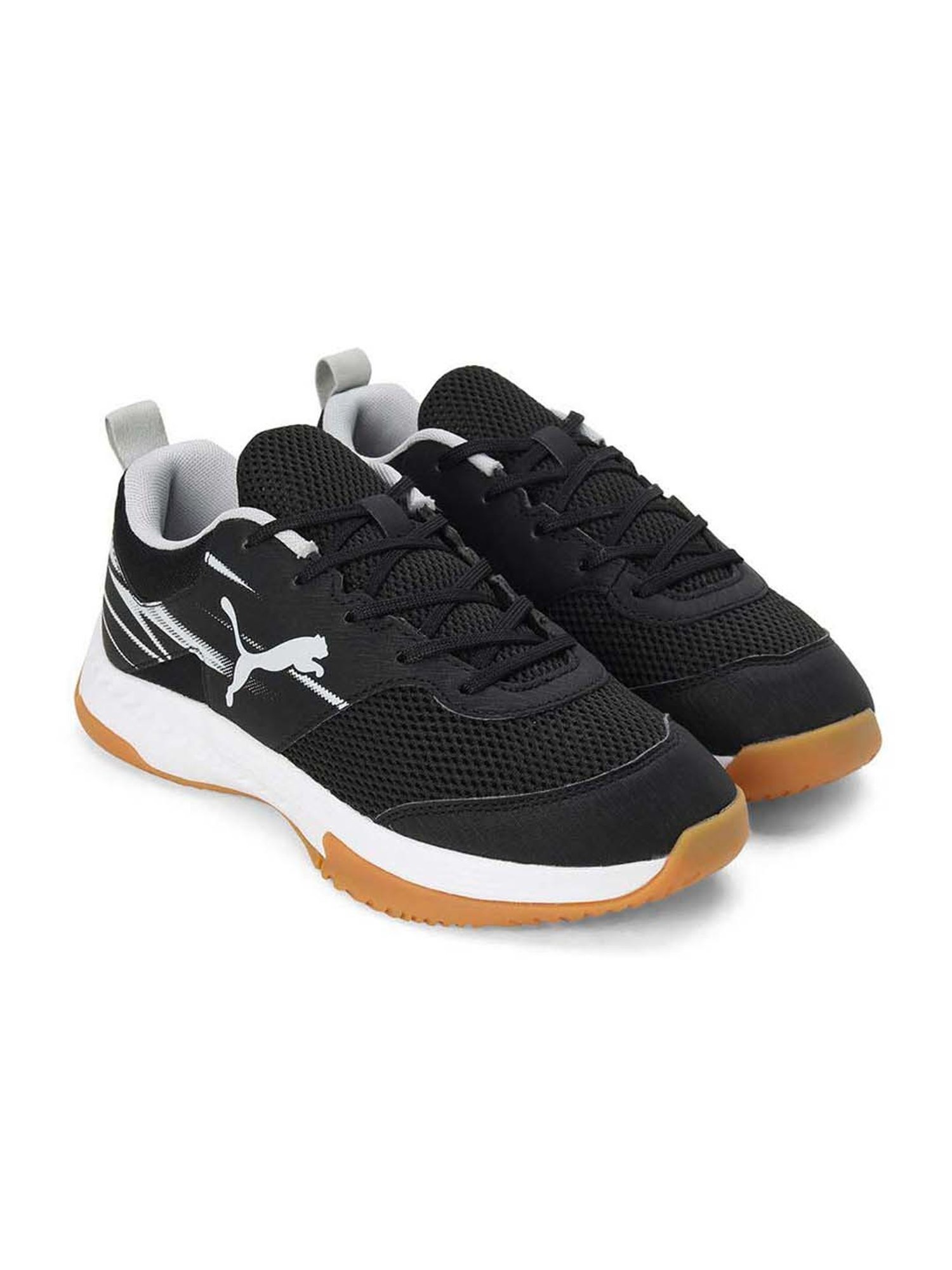 Puma Kids Varion II Jr Black & Grey Indoor Court Shoes