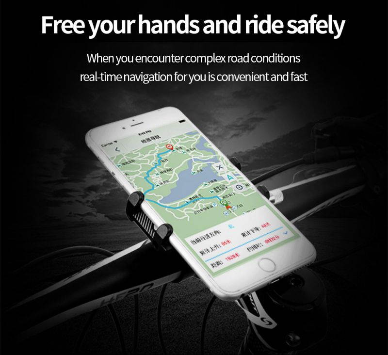 AOSTIRMOTOR Bike Phone Mount with Anti-Shake Stainless Steel Clamp Arms, Aluminum Alloy Bike & Motorcycle Phone Holder,for 4-7 inch Cellphone iPhone X/XR/Xs/8 Plus,Samsung S9/S8/S10