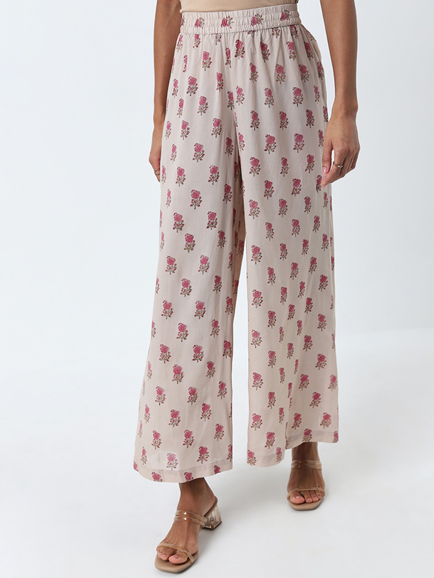 Castle Black Embroidered Palazzos